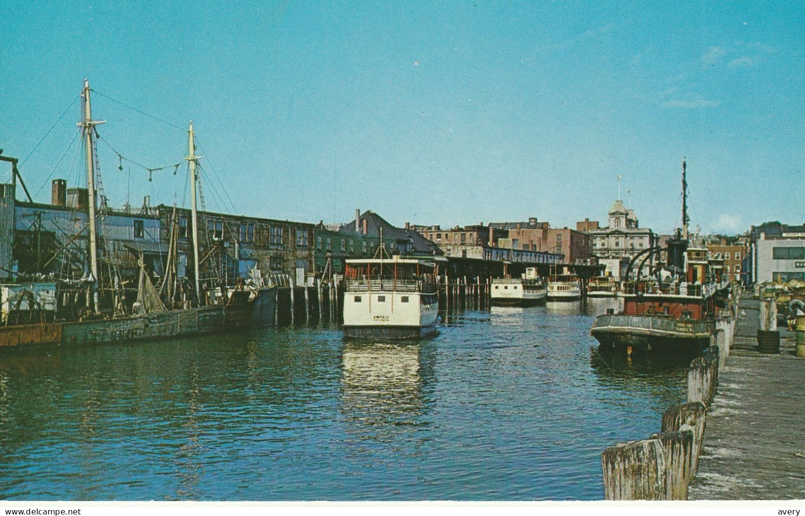 Custom House Wharf With Casco Bay Steamers At Portland, Maine - Portland