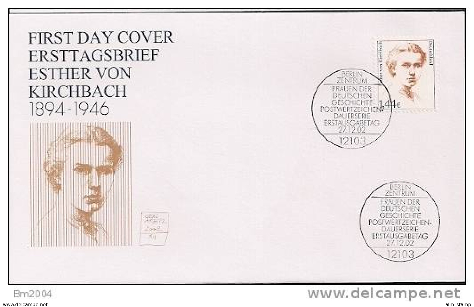 2002 Deutschland Germany   Mi. 2297  FDC Frauen Der Deutschen Geschichte  Esther Von Kirchbach - 2001-2010