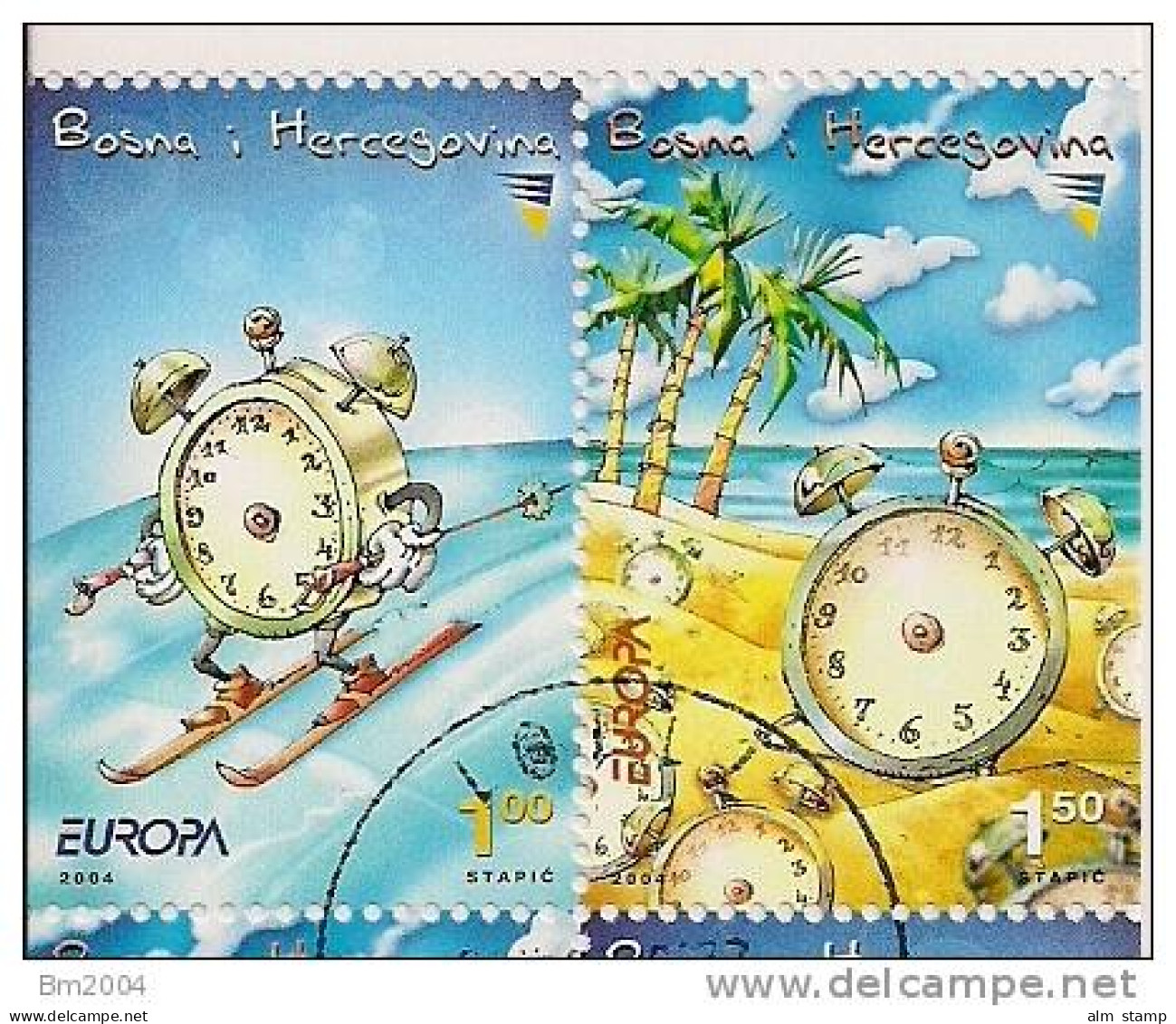2004 Bosnien- Herzeg.   Mi. 359-60 DI  Used Booklet Stamp - 2004