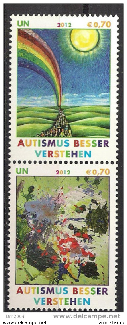 2012 UNO Wien Mi. 747-746**MNH  Autismus Besser Verstehen - Unused Stamps