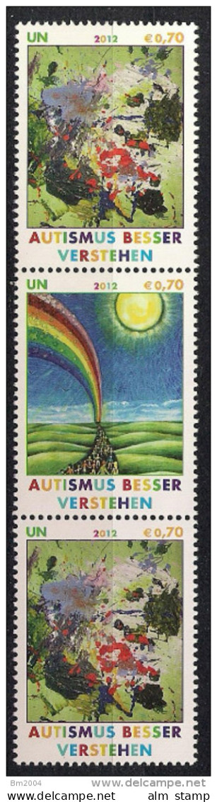 2012 UNO Wien Mi. 746-747-746**MNH  Autismus Besser Verstehen - Unused Stamps