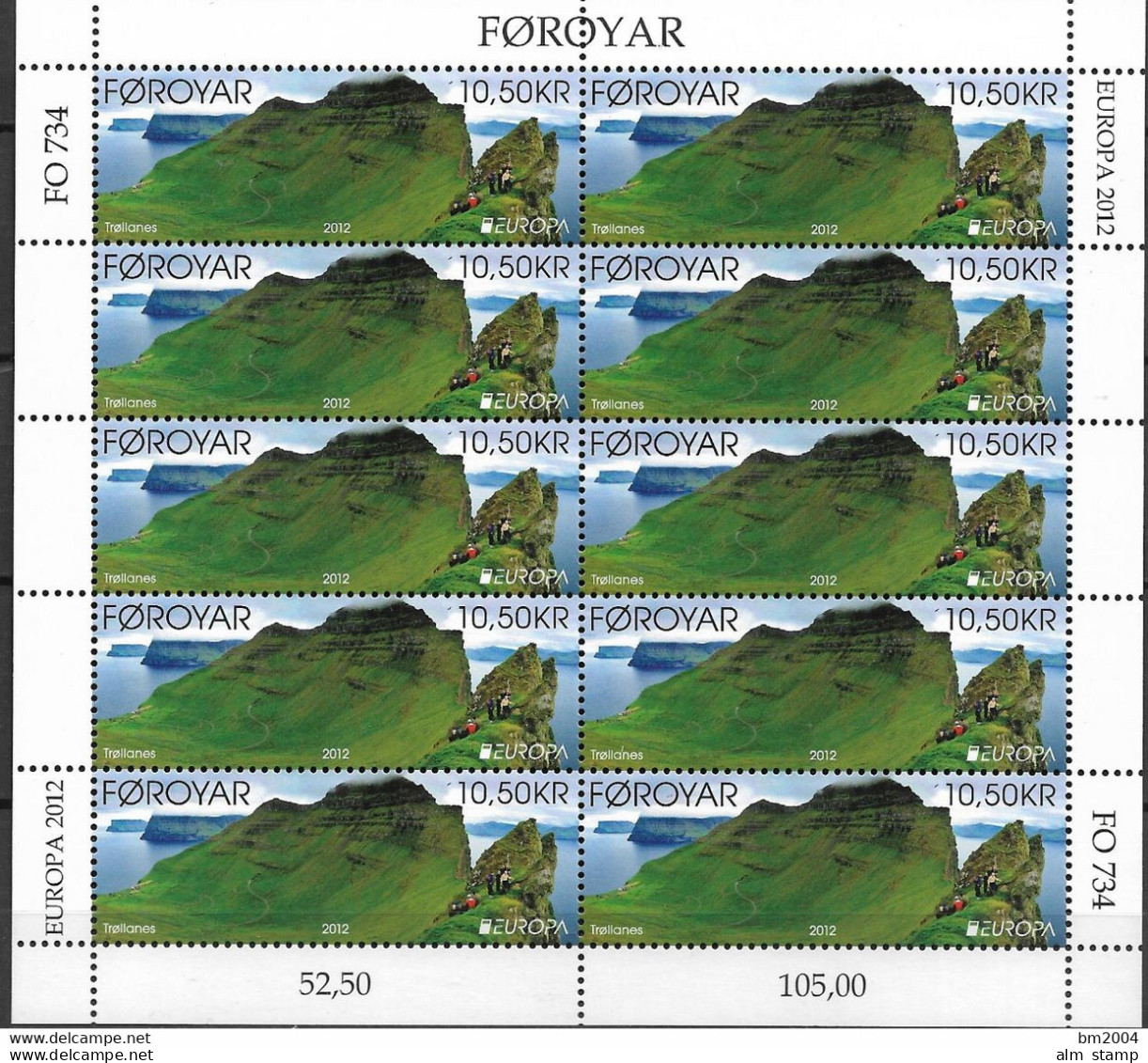 2012 Färöer   Mi. 753-4**MNH  Europa: Besuche - 2012