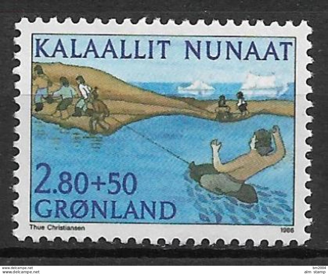 1986 Grönland Mi. 164 **MNH Freihändiges Reiten Auf Einer Schwimmenden Fischblase, überlieferte Saqqaq-Sportart - Ongebruikt