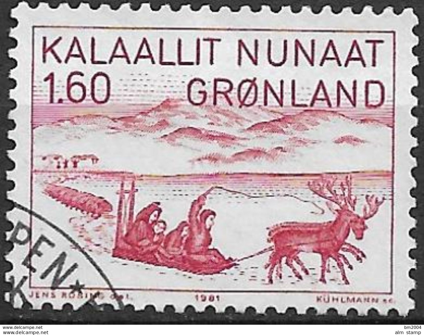 1981 Grönland Mi. 128 Used .Schlittenfahrt Nach Nordkanada; - Gebruikt