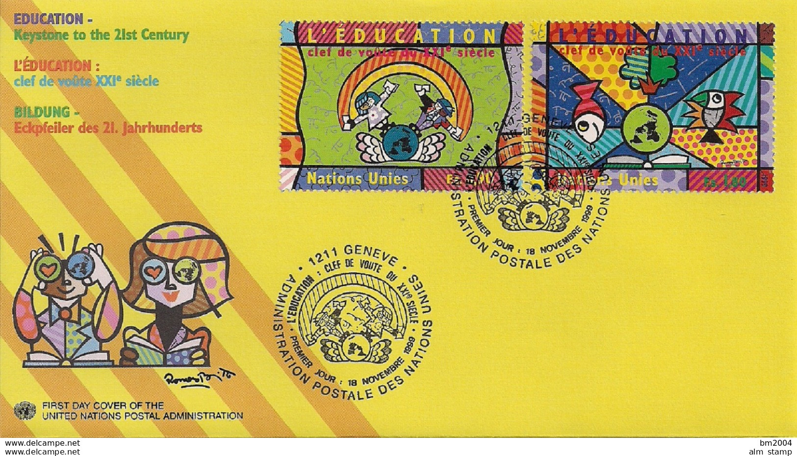 1999 UNO Genf Mi 382-3 FDC Bildung - Eckpfeiler Des 21. Jahrhunderts - FDC