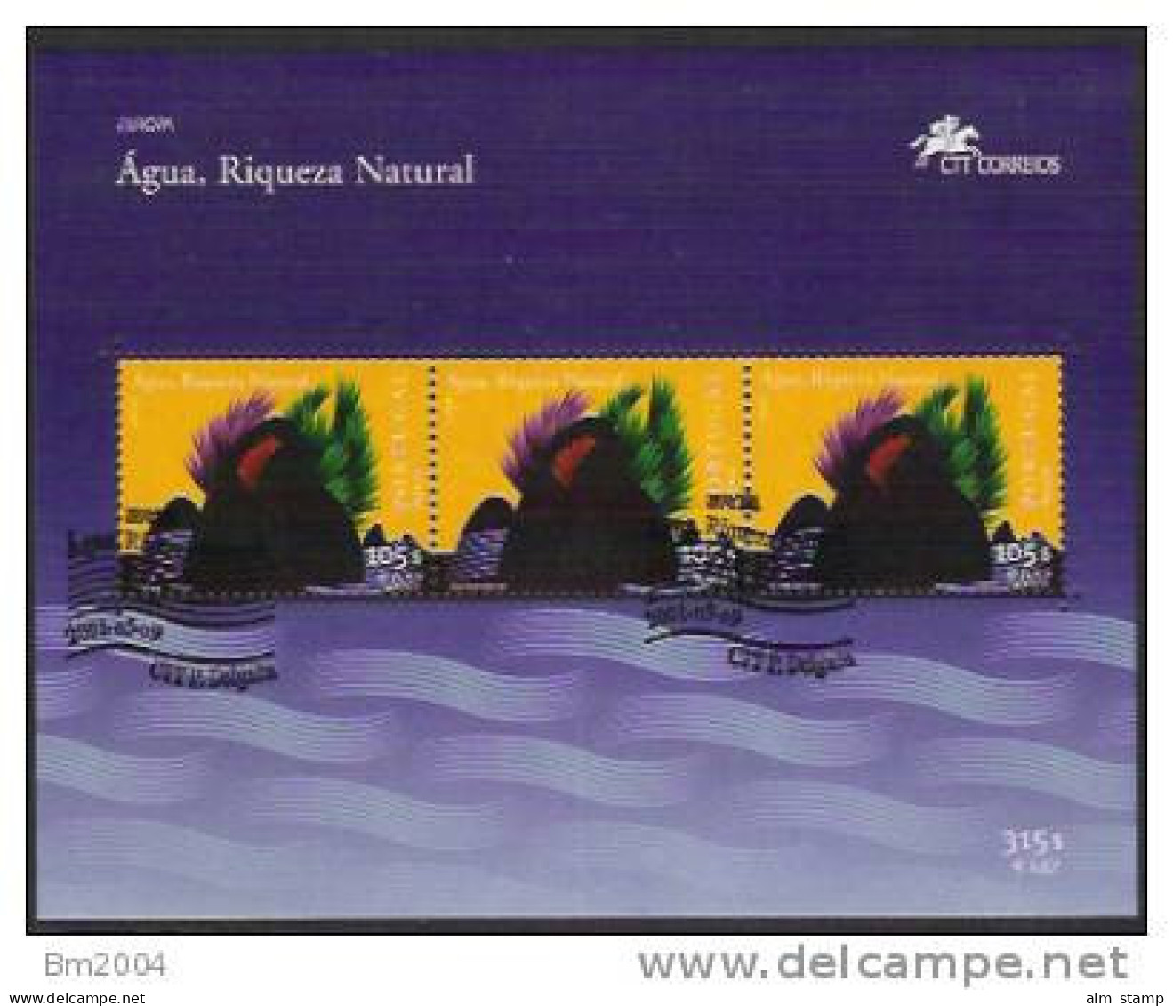 2001 Azoren Acores Mi.  Bl. 21 Used Europa: Lebensspender Wasser. - 2001