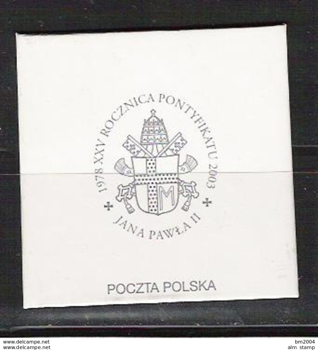 2003  Polen Mi. 4017  **MNH  25 Jahre Pontifikat Von Papst Johannes Paul II. (I). Siebdruck Auf Silberfolie - Ongebruikt