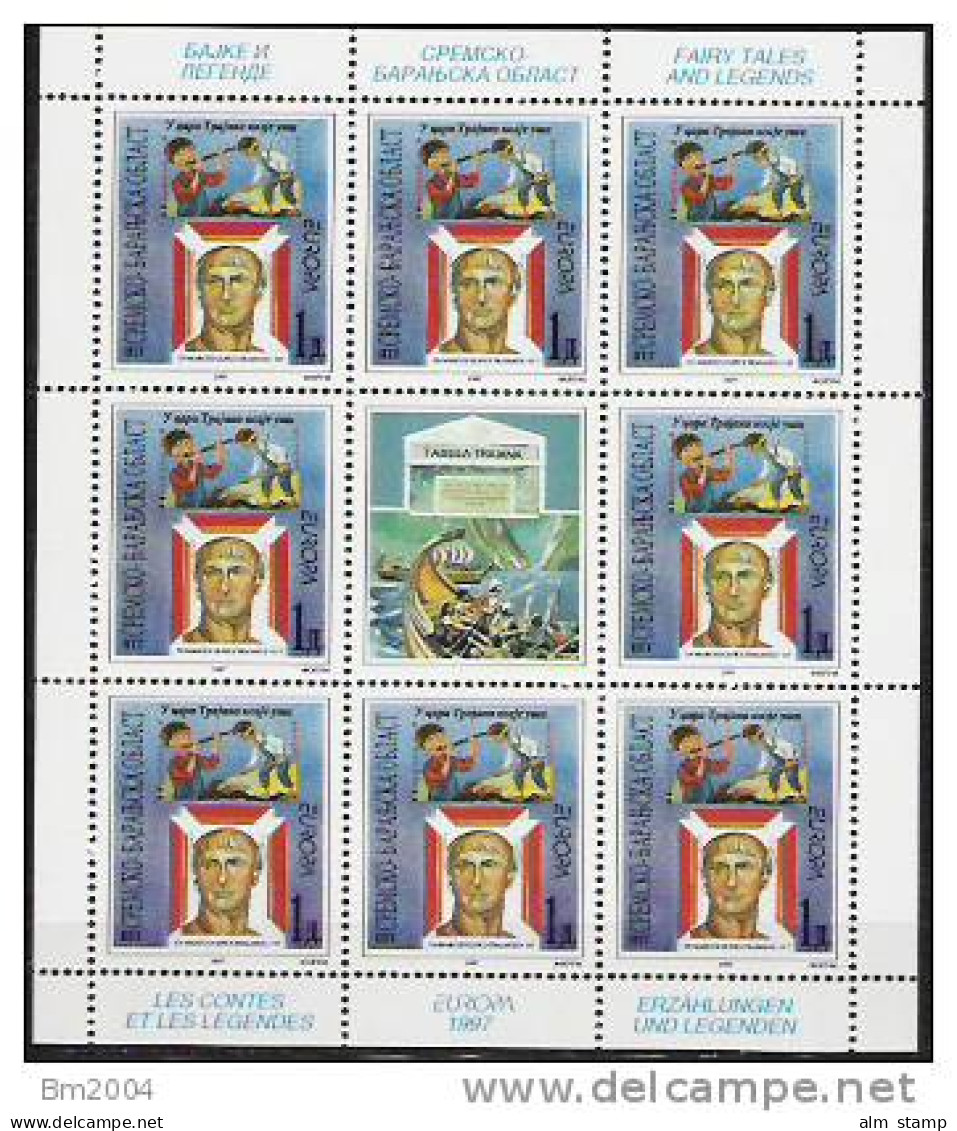 1997 Kroatien Serbische  Krajina   Mi. 81-2  **MNH  Sheet  Europa Sagen Unbd Legenden - 1997