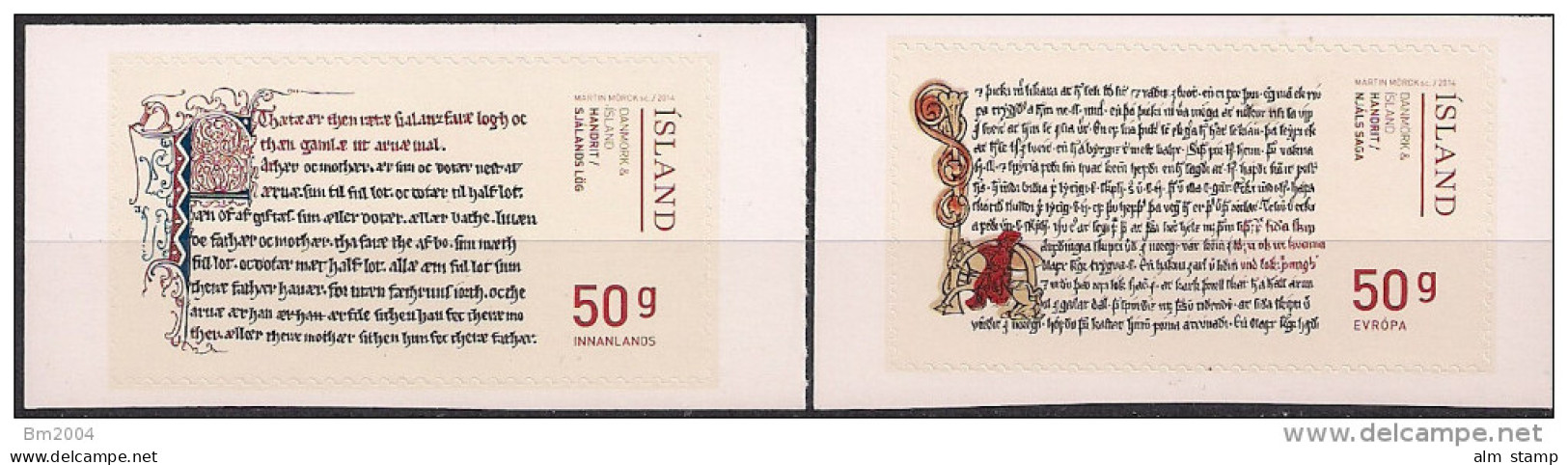 2014 Iceland  Island Mi. 1437-8  **MNH   Handschriften. - Neufs