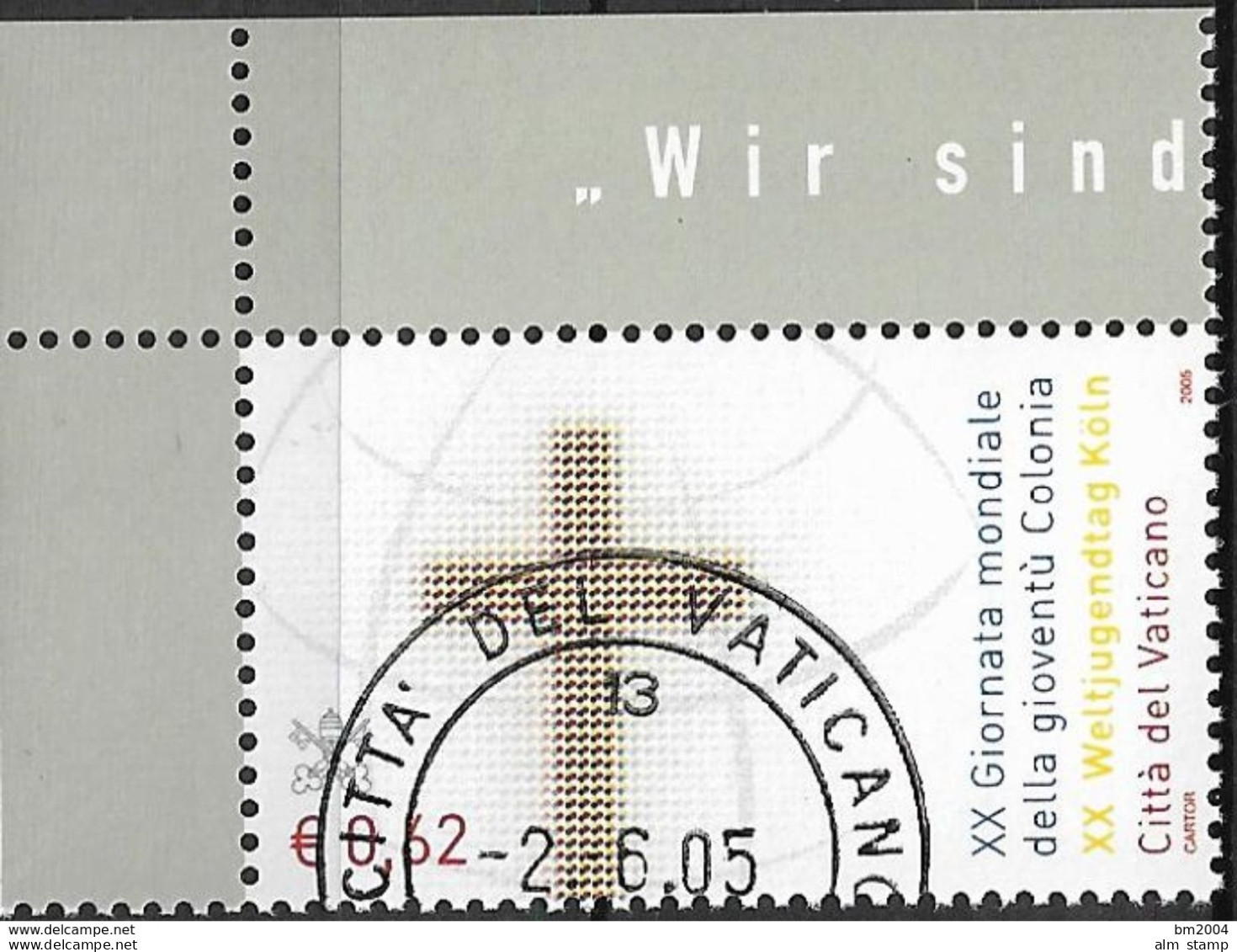 2005 Vatikan Mi. 1520 Used  Weltjugendtag, Köln. - Usados