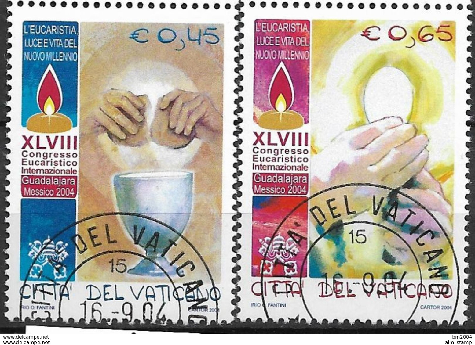 2004 Vatikan Mi. 1510-11 Used 48. Internationaler Eucharistischer Kongress, Guadalajara (Mexiko - Gebraucht