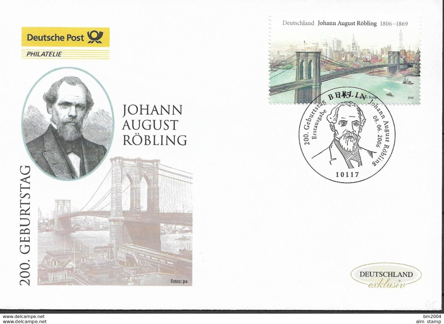 2006  Deutschland Allem. Fed. Mi. 2544 FDC  Brooklyn Bridge über Den East River, New York, - 2001-2010