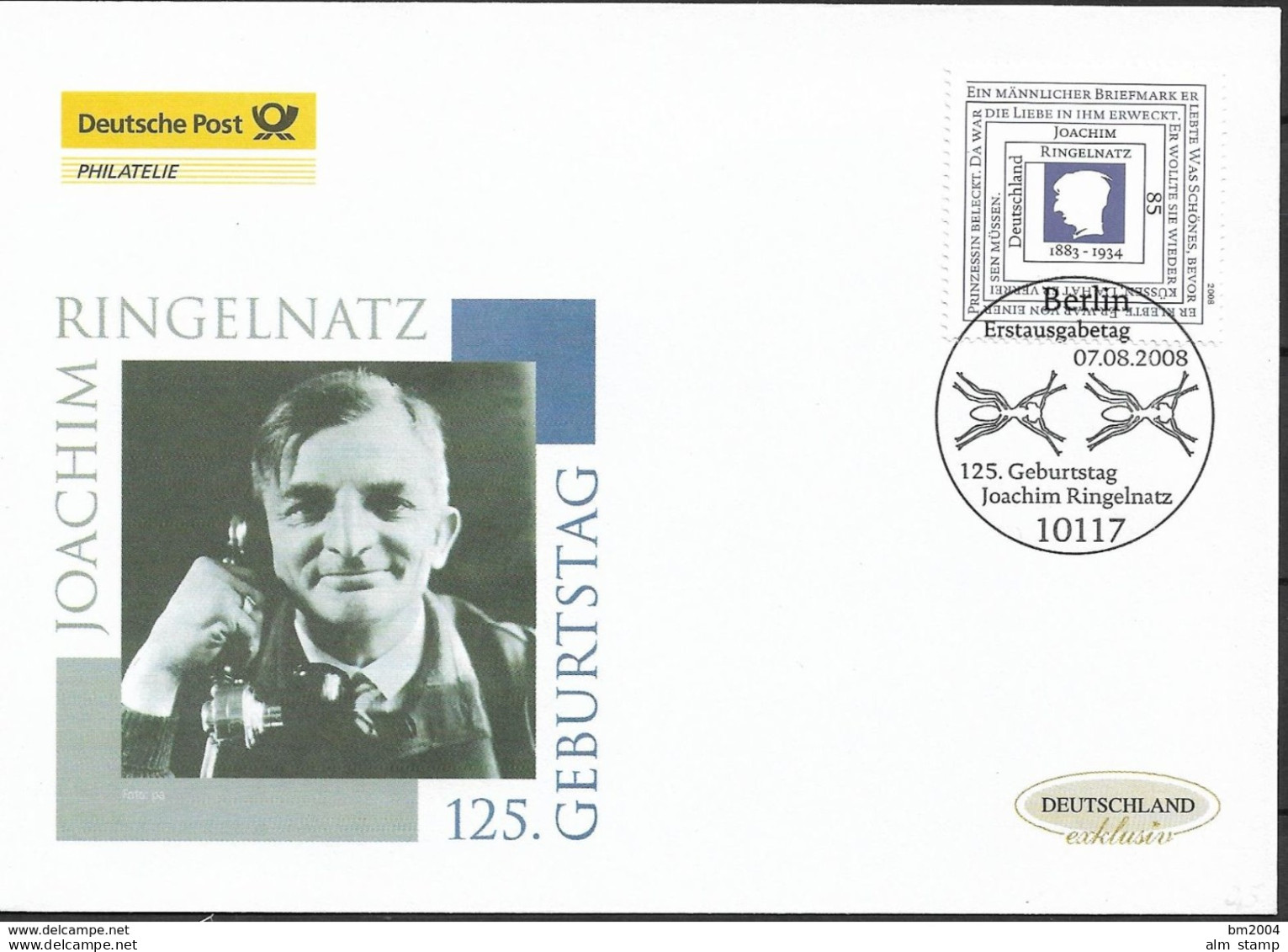 2008  Deutschland Allem. Fed. Mi.2685 FDC.   125. Geburtstag Von Joachim Ringelnatz - 2001-2010