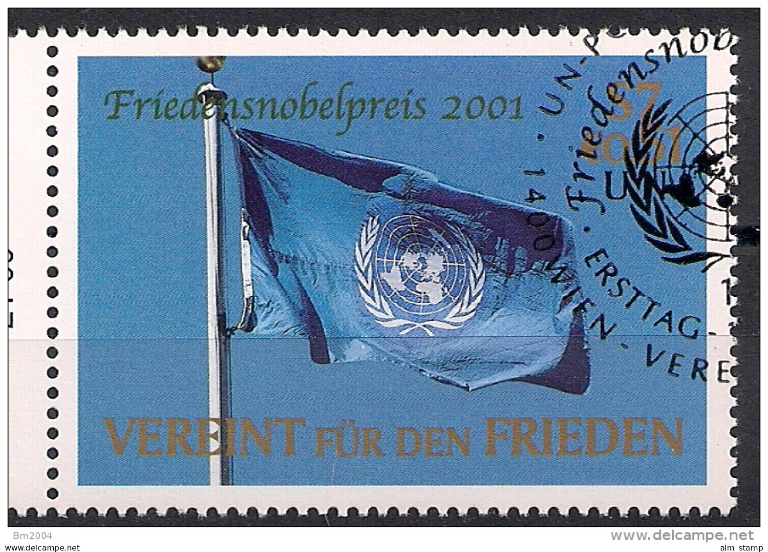 2001 UNO WIEN   Mi. 350 Used   Verleihung Des Friedensnobelpreises 2001 - Oblitérés