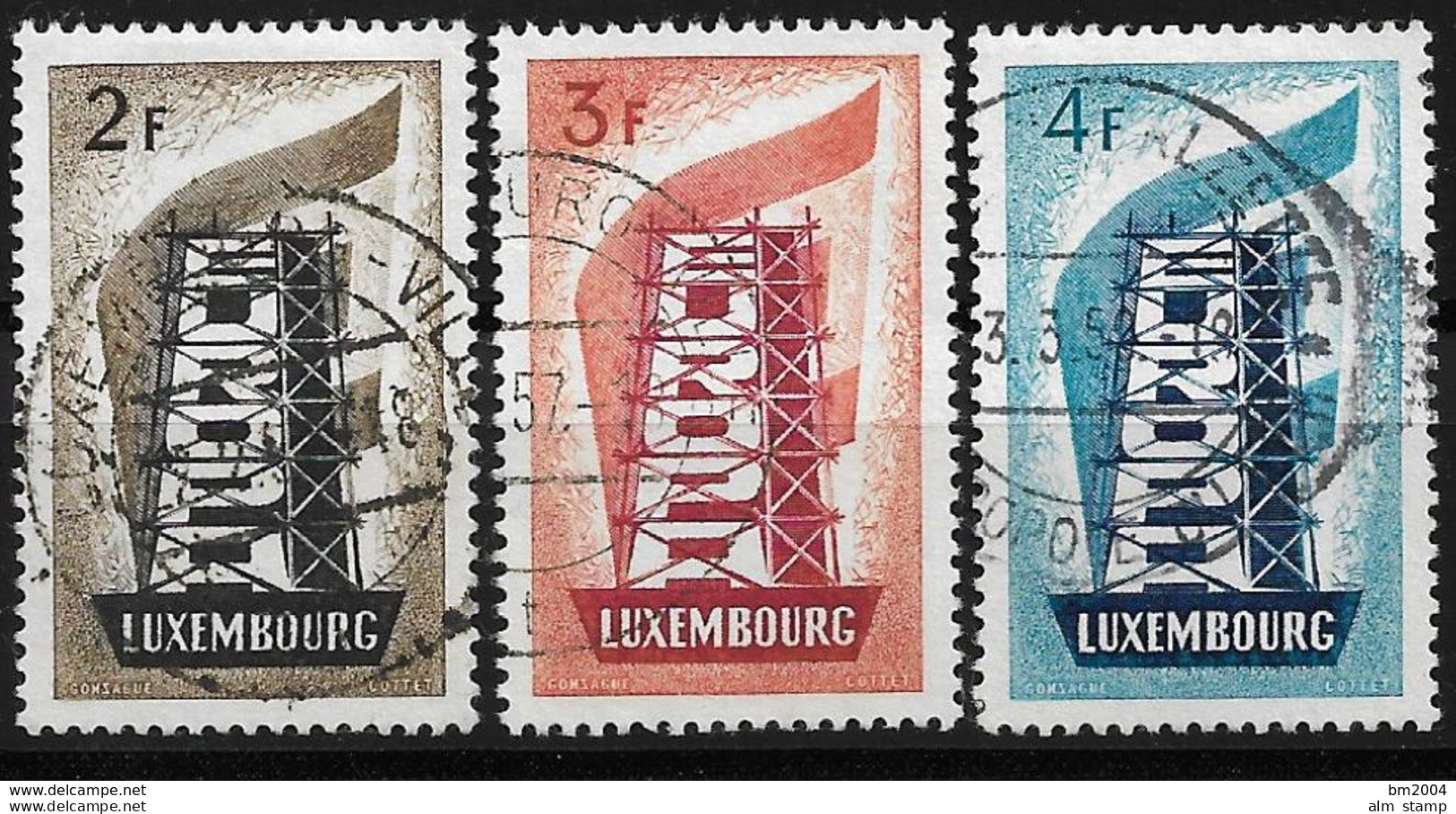 1956 Luxemburg Mi. 555-7 Used  Europa - 1956