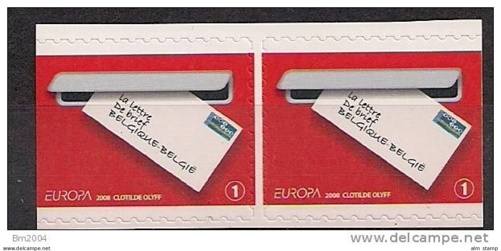 2008 Belgien Mi 3828 BDL + BDR **MNH  Booklet Set  Europa : Der Brief - 2008