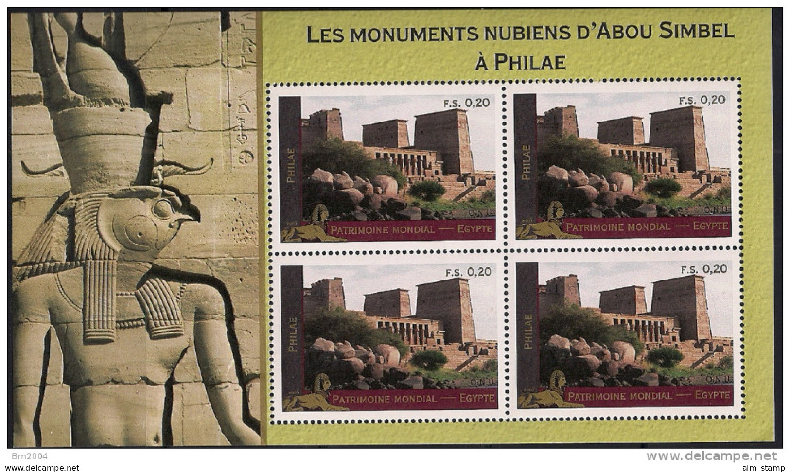 2005 UNO Genf  Mi. MH Bl. 53-58 **MNH     UNESCO-Welterbe: Ägypten - Neufs