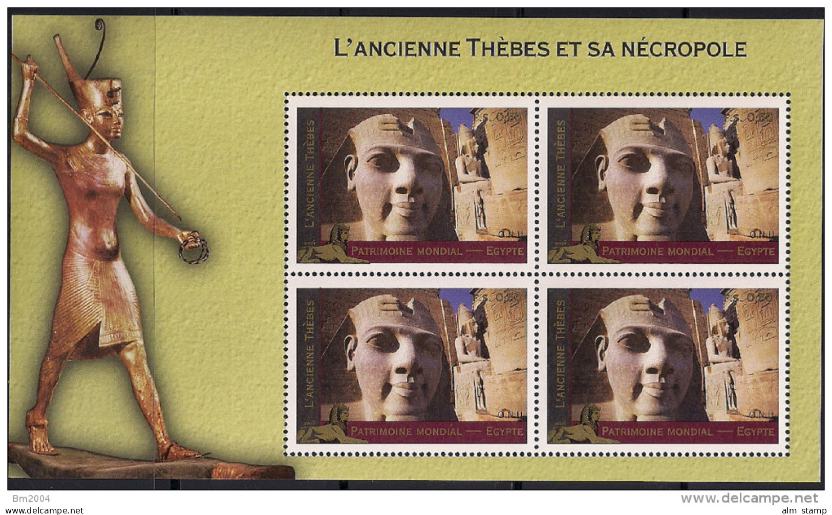 2005 UNO Genf  Mi. MH Bl. 53-58 **MNH     UNESCO-Welterbe: Ägypten - Neufs