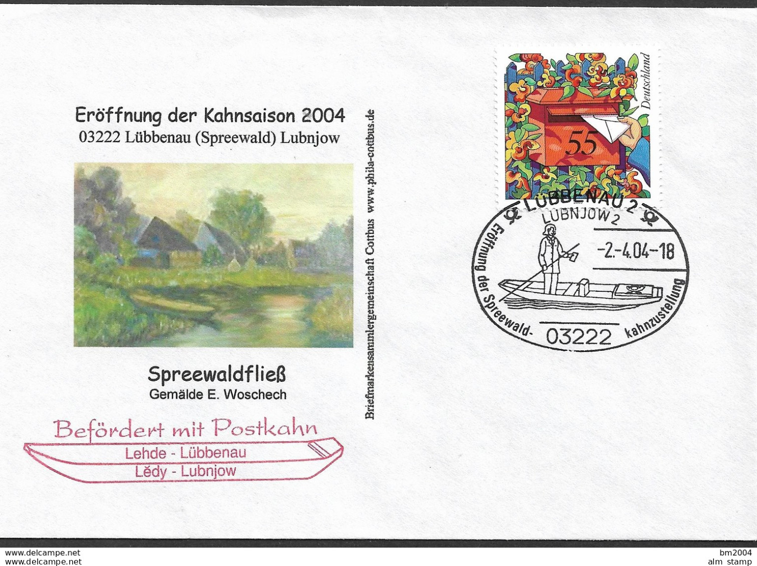 2004 Deutschland Allem. Fed. Germany Brief  Beförderung Mit Dem Postkahn Lübbenau - 2001-2010