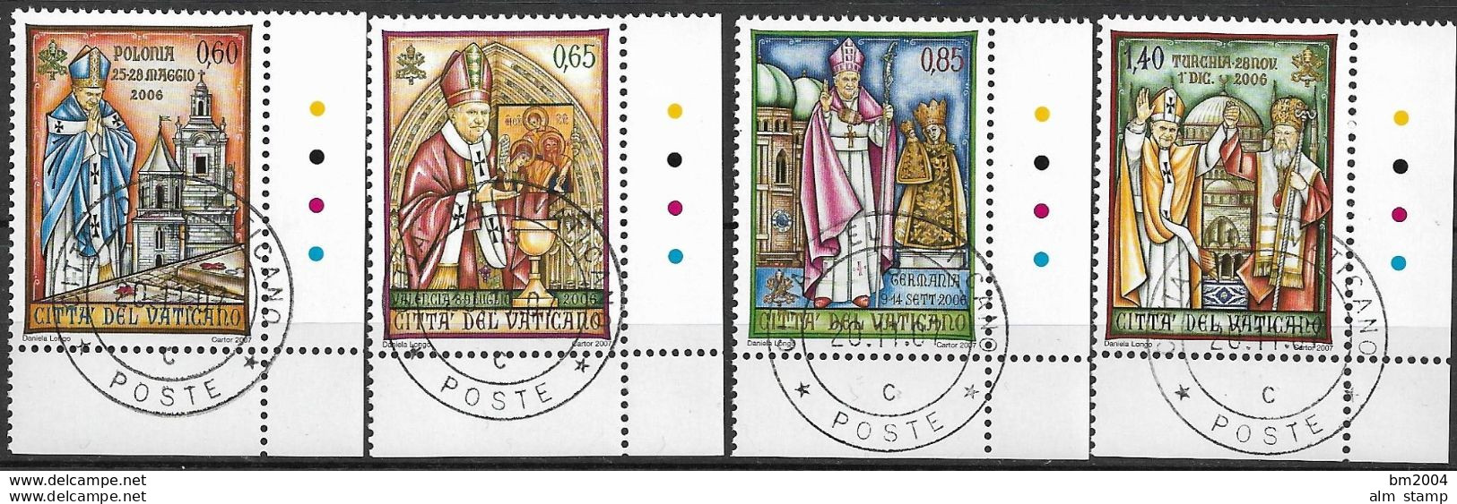 2007 Vatikan  Mi. 1592-5 FD- Used  Papstreisen 2006 - Oblitérés