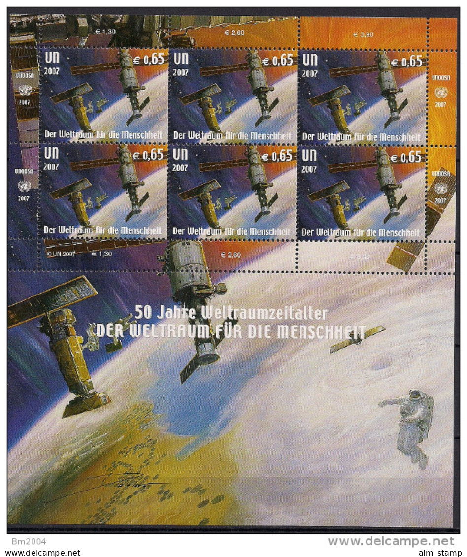 2007 UNO Wien Mi. 518-9 **MNH   50 Jahre Weltraumfahrt - Blocs-feuillets
