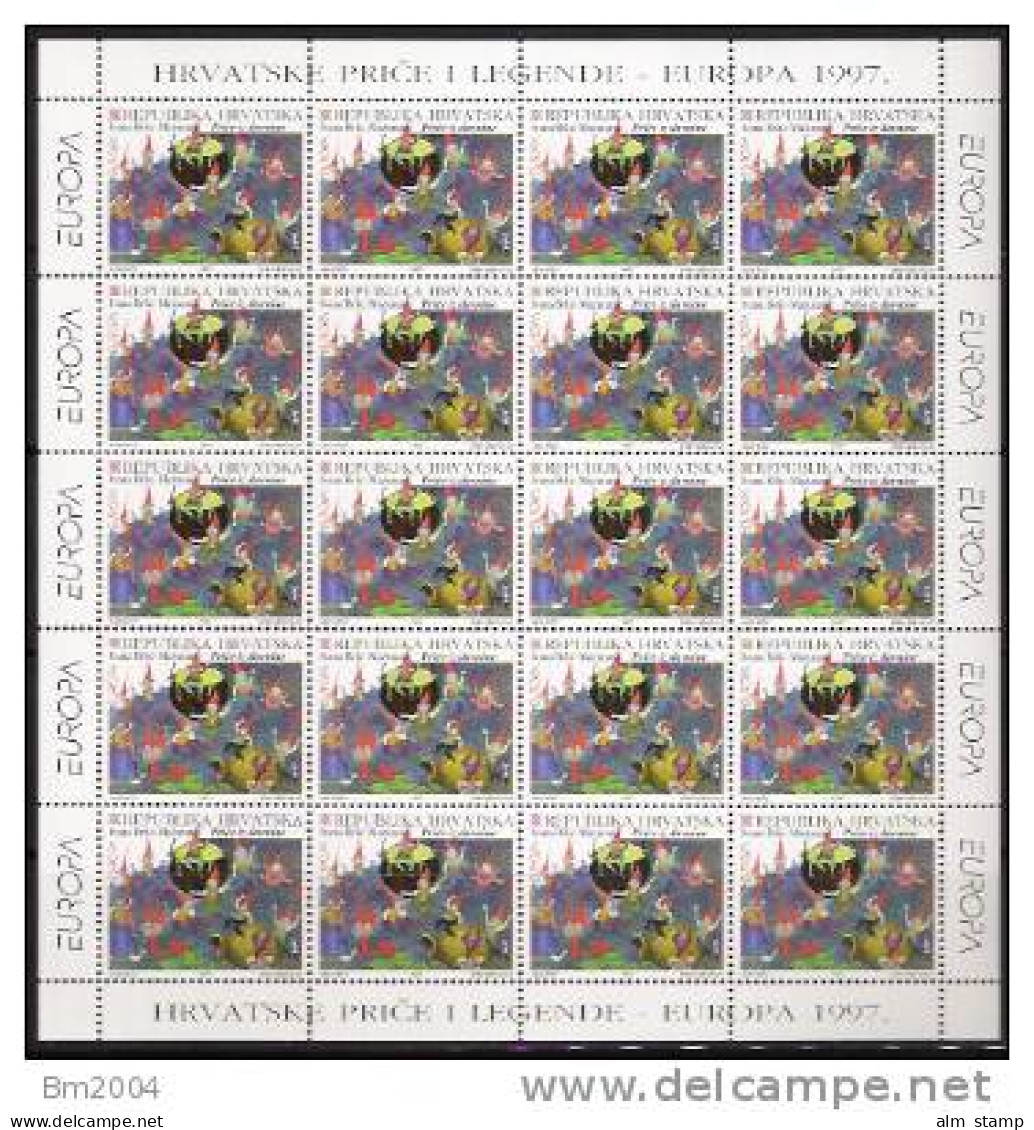 1997 Kroatien  Croatie    Mi. 412-3 **MNH  Sheet  Europa: Sagen Und Legenden. - 1997