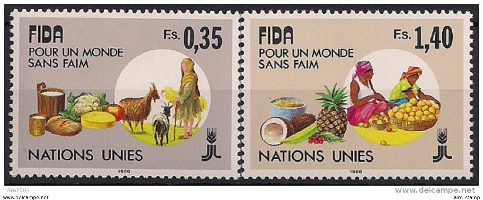 1988 UNO Genf Mi. 162-3 **MNH 10 Jahre Internationaler Fonds Für Landwirtschaftliche Entwicklung (IFAD) - Neufs