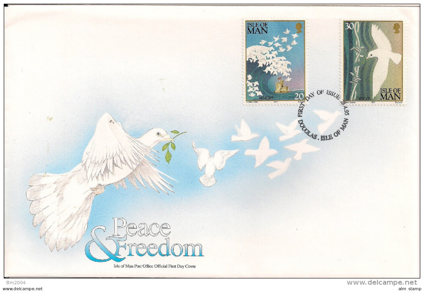 1995 Isle Of  Man     Mi.  627-8 FDC  Europa: Frieden Und Freiheit - 1995