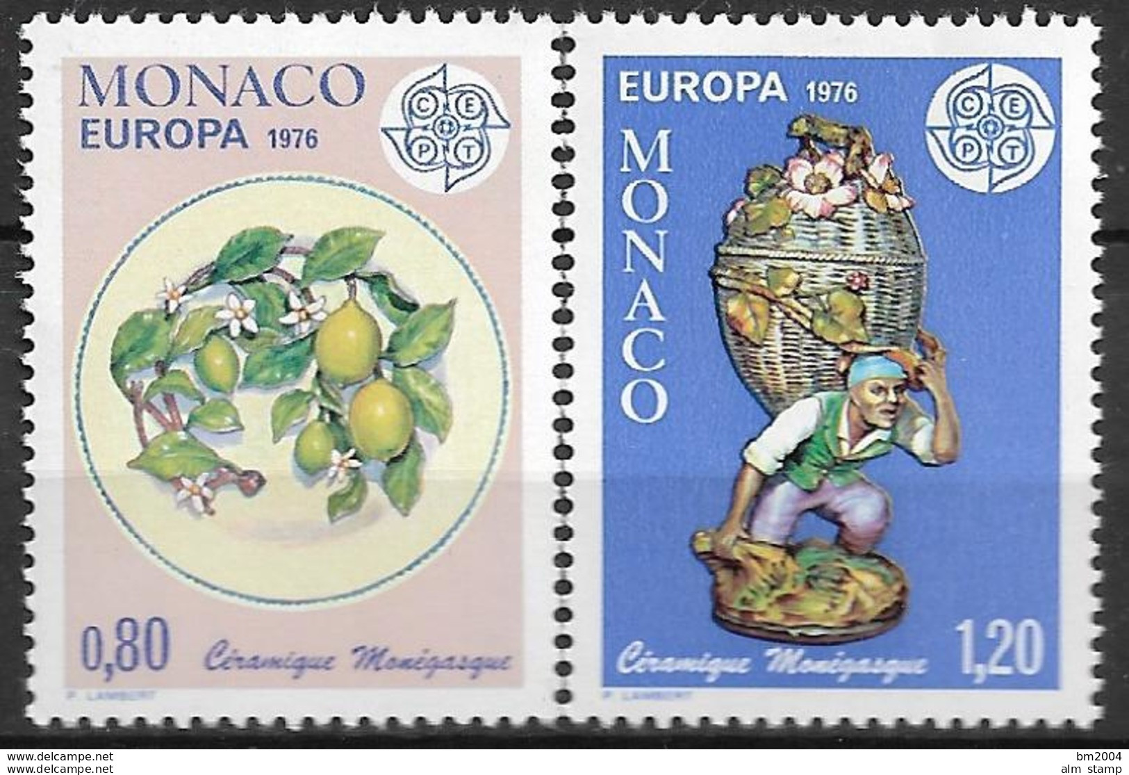 1976 Monaco  Mi. 1230-1 **MNH   Europa: Kunsthandwerk - 1976