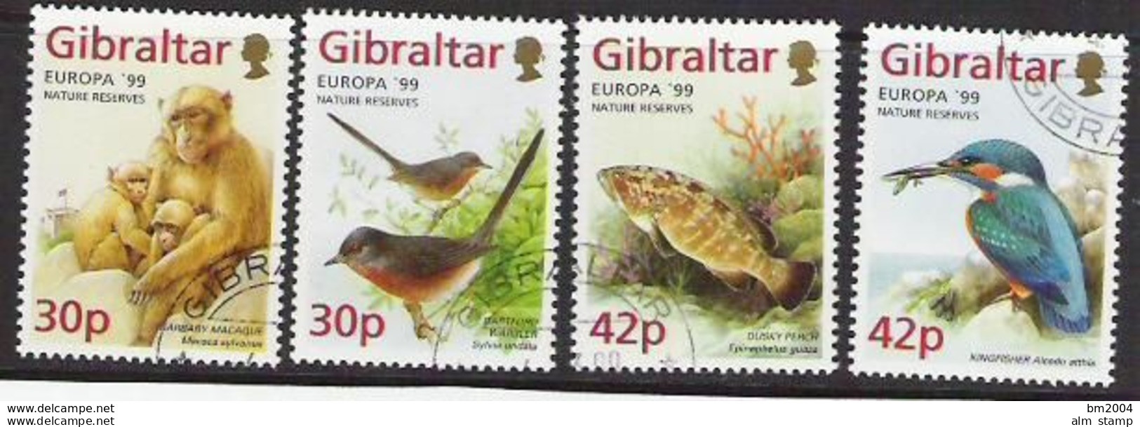 1999 Gibraltar  Mi. 852-5 Used Europa: Natur -und Nationalparks - 1999