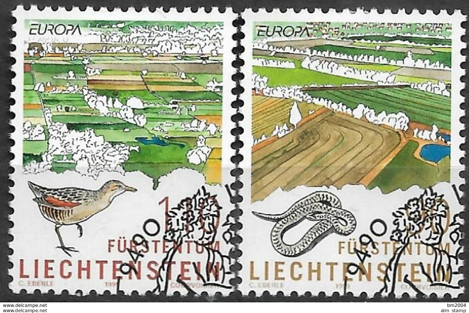 1999 Liechtenstein   Mi. 1190-1 Used Europa: Natur -und Nationalparks - 1999