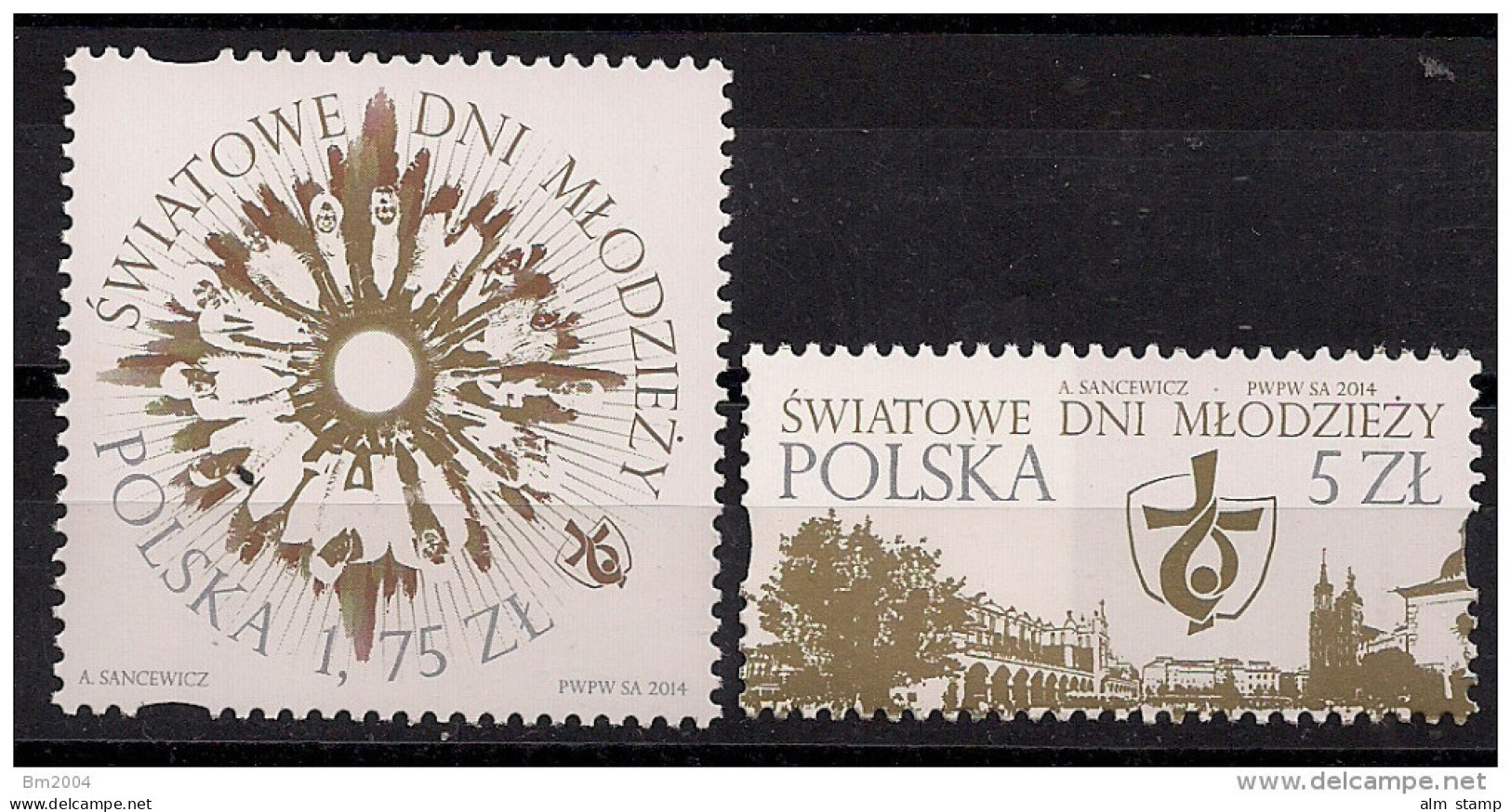 2014 Polen Polska  Mi. 4748-9 **MNH    Weltjugendtag - Ungebraucht
