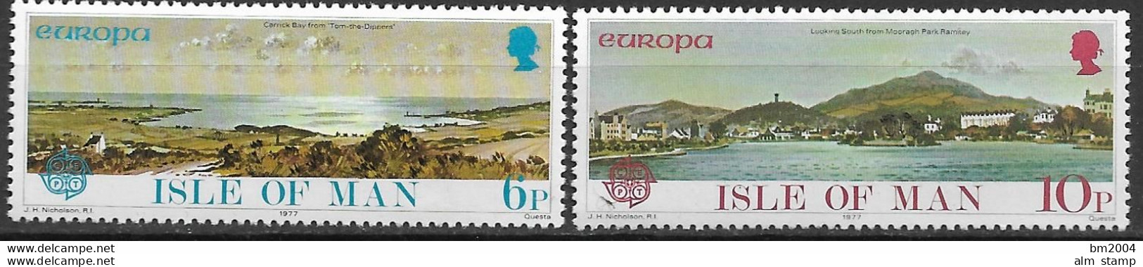 1977 Isle Of Man  Mi. 95-6 **MNH  Europa: Landschaften. - 1977