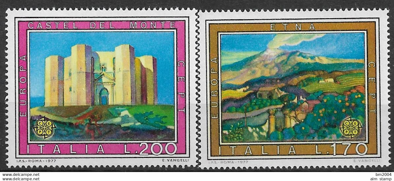 1977 Italien   Mi. 1567-8 **MNH  Europa: Landschaften. - 1977