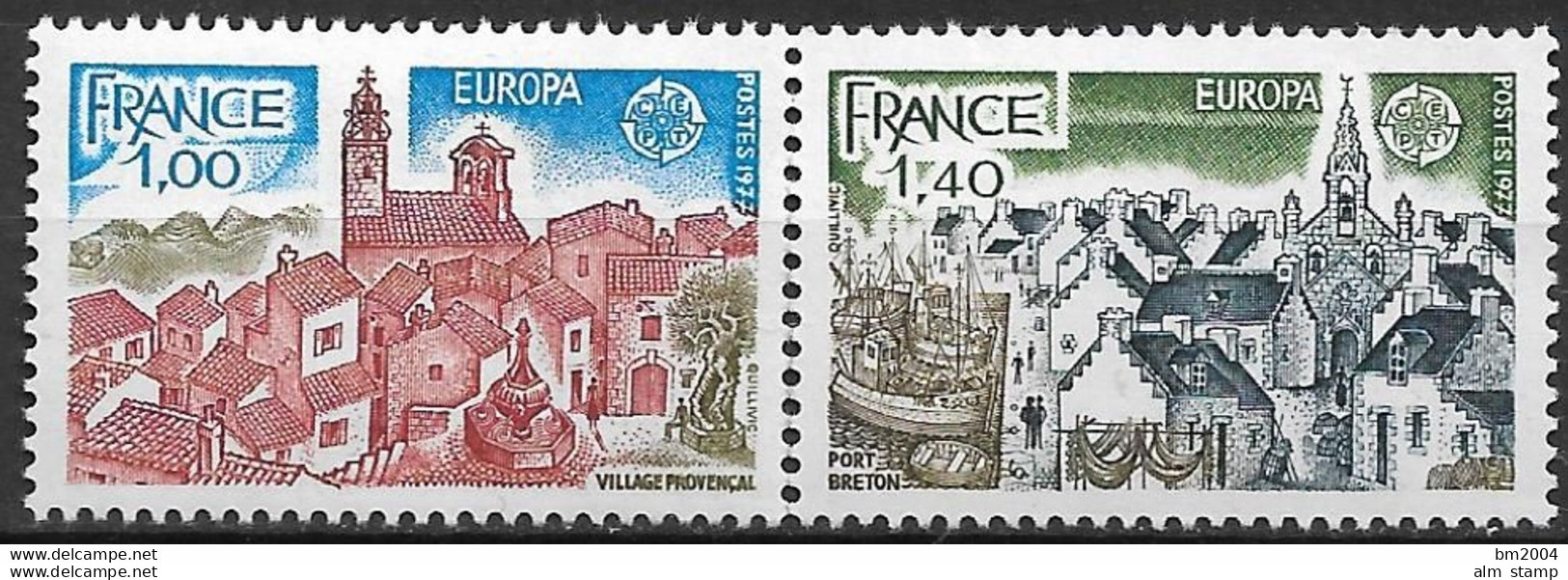 1977 Frankreich     Mi. 2024-5 **MNH . Europa: Landschaften. - 1977