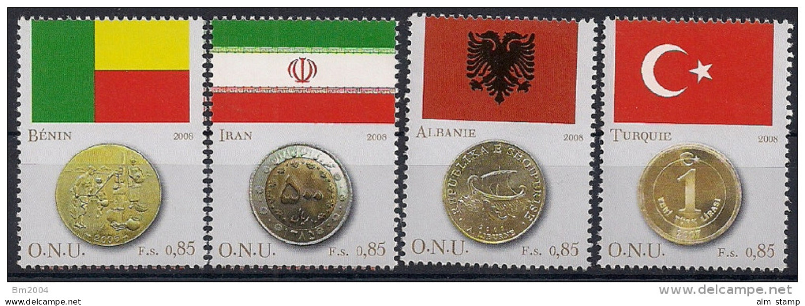 2008 UNO  Wien  Mi. 530-7**MNH   Flaggen Und Münzen Der Mitgliedsstaaten - Neufs
