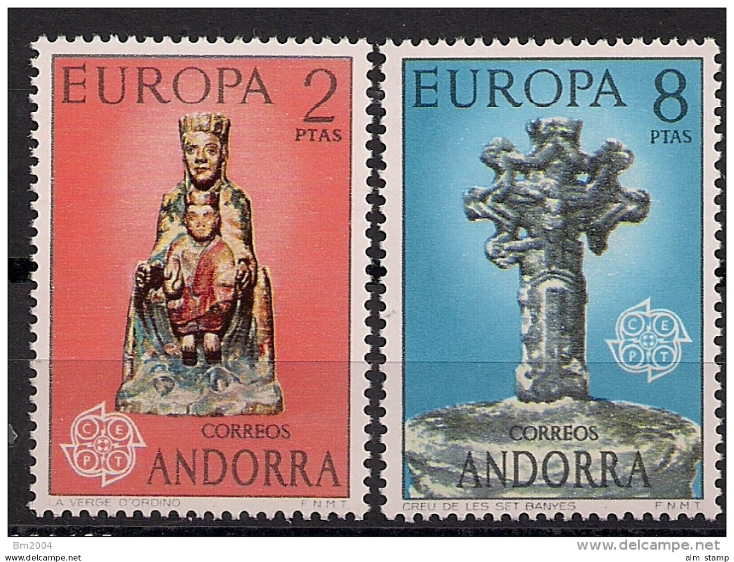 1974 Andorra Esp.  Mi. 88-9 **MNH Europa :Skulpturen - 1974