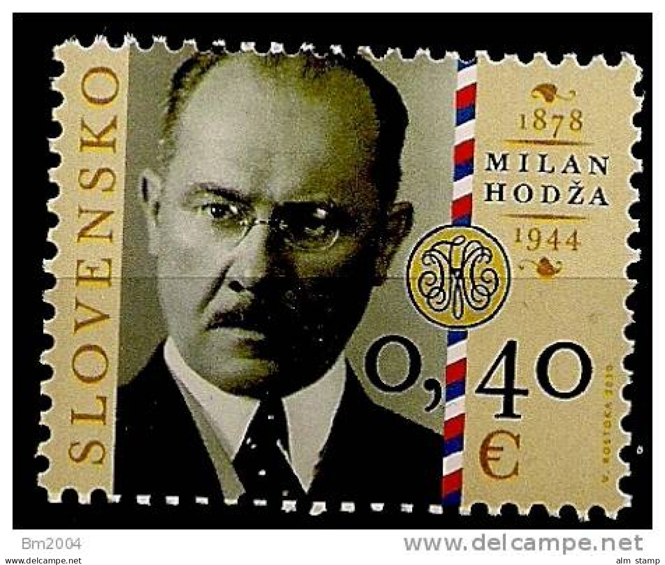 2010 Slowakei Slovensko  Mi. 635 **MNH  Milan Hod - Unused Stamps