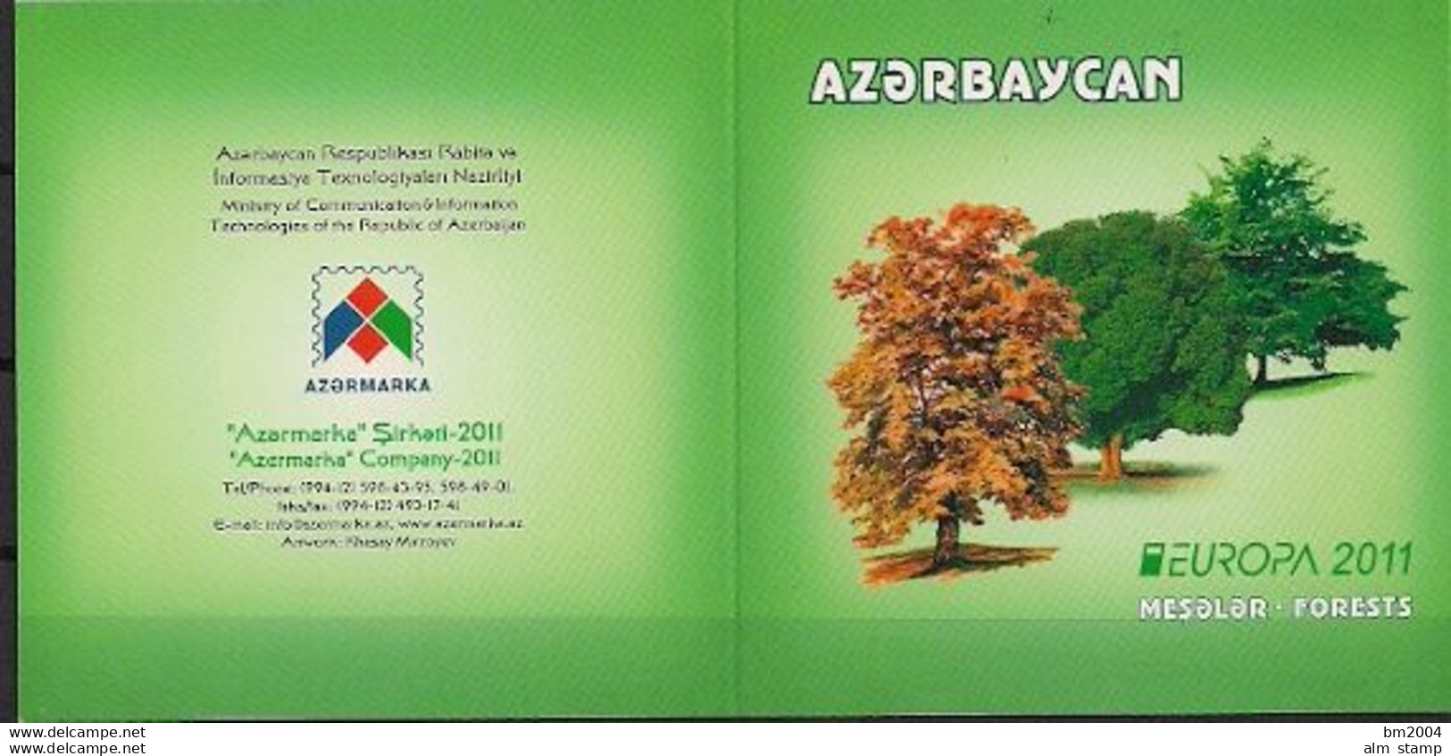 2011 Aserbaidschan   Mi. 840-1 D **MNH   Booklet   Europa  " Der Wald " - 2011
