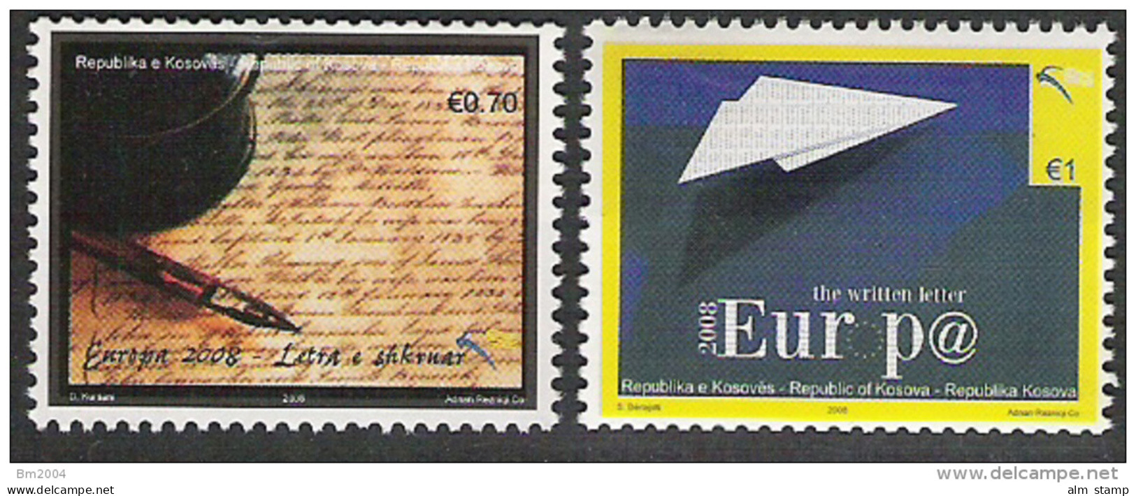 2008 Kosovo Mi. 102-3 **MNH   Europa: Der Brief - 2008