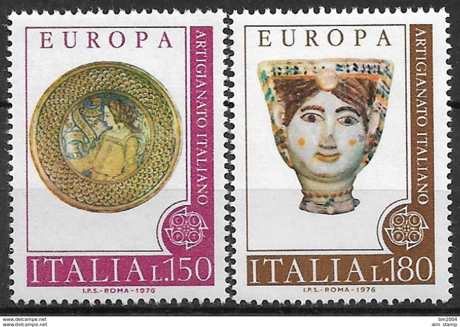 1976 Italien   Mi. 1530-1**MNH  Europa: Kunsthandwerk - 1976