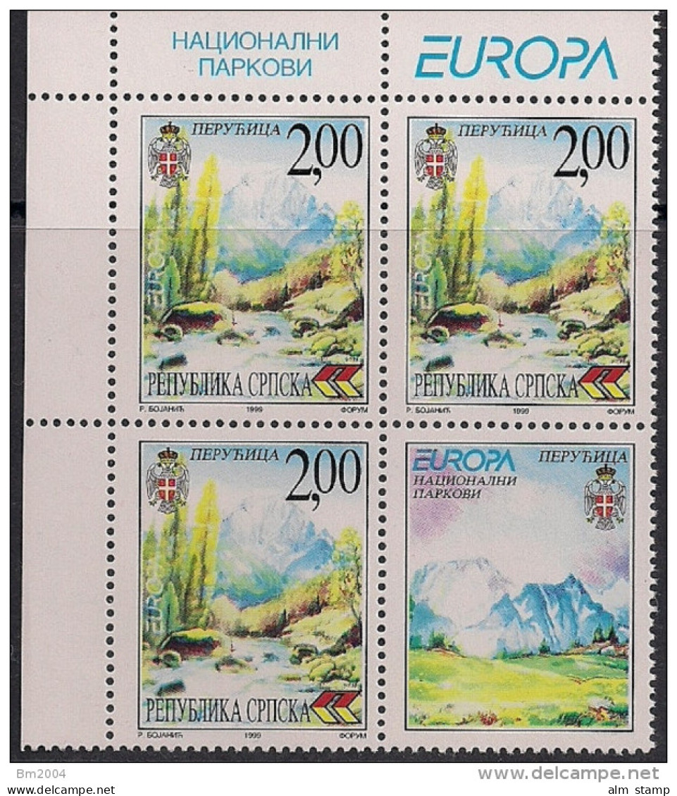 1999 Bosnien Herzegowina (Serbische Republik) Mi. 125-6**MNH     Europa: Natur- Und Nationalparks - 1999