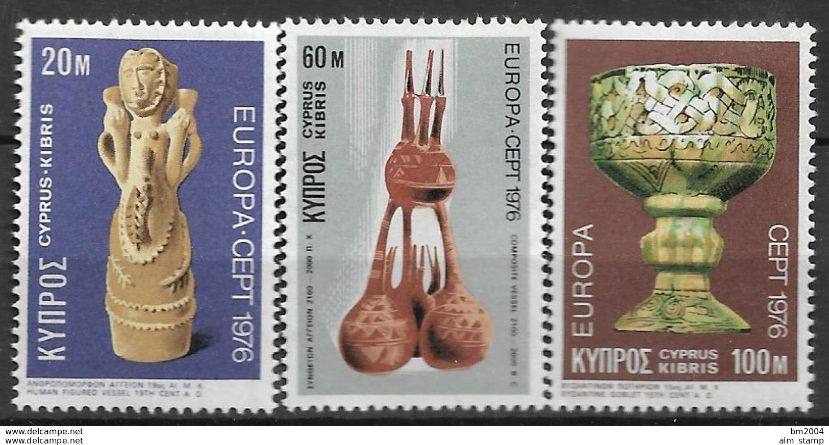 1976 Zypern  Mi. 435-7**MNH   Europa: Kunsthandwerk - 1976