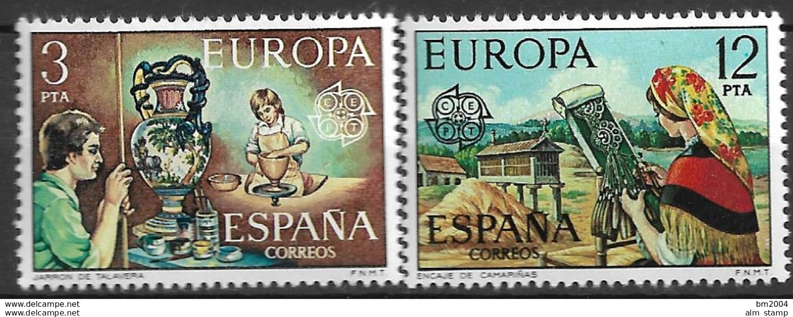 1976 Spanien  Mi. 2209-10 **MNH   Europa: Kunsthandwerk - 1976