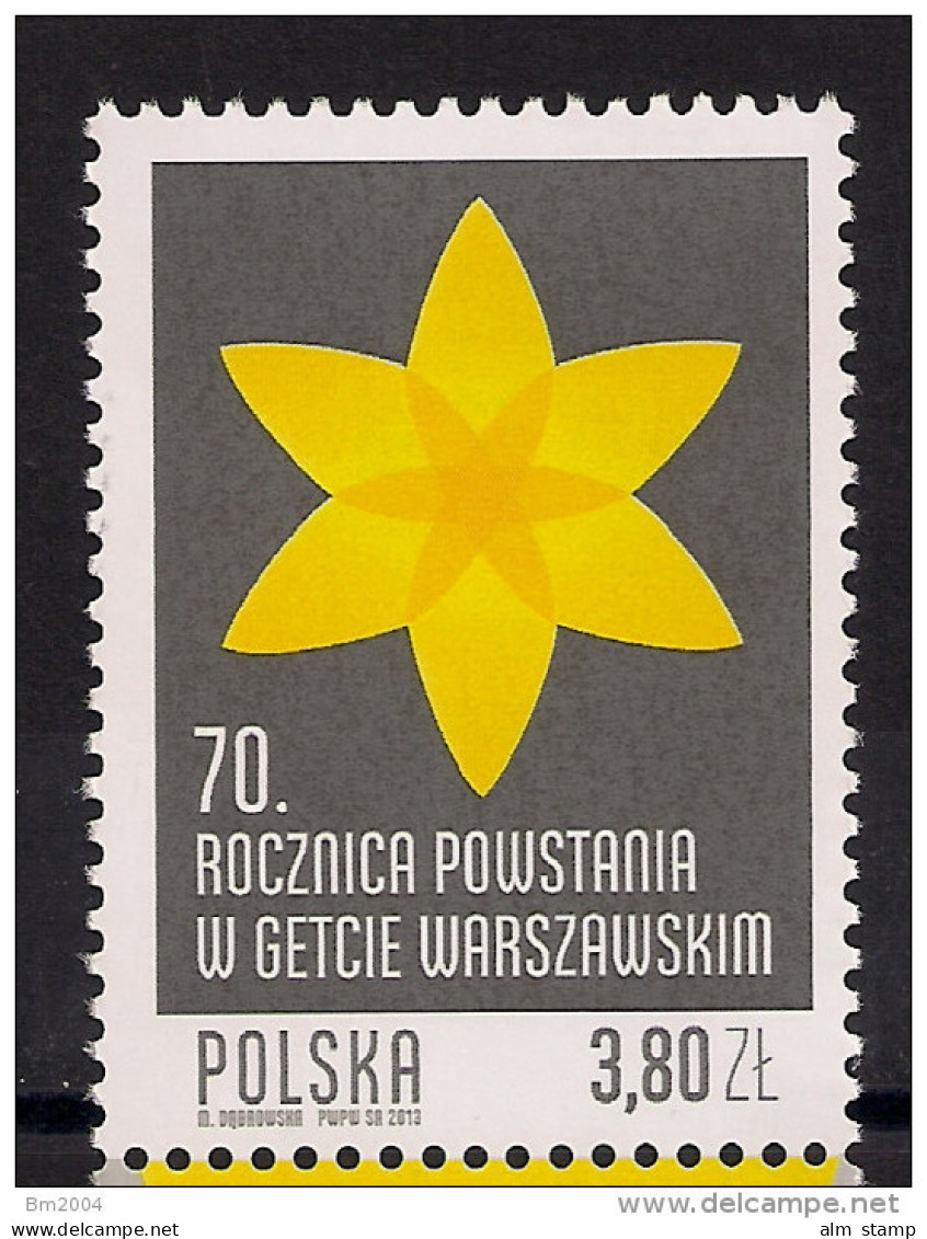 2013 Polen Mi 4605 **MNH 70. Jahrestag Des Aufstandes Im Warschauer Ghetto - Ungebraucht