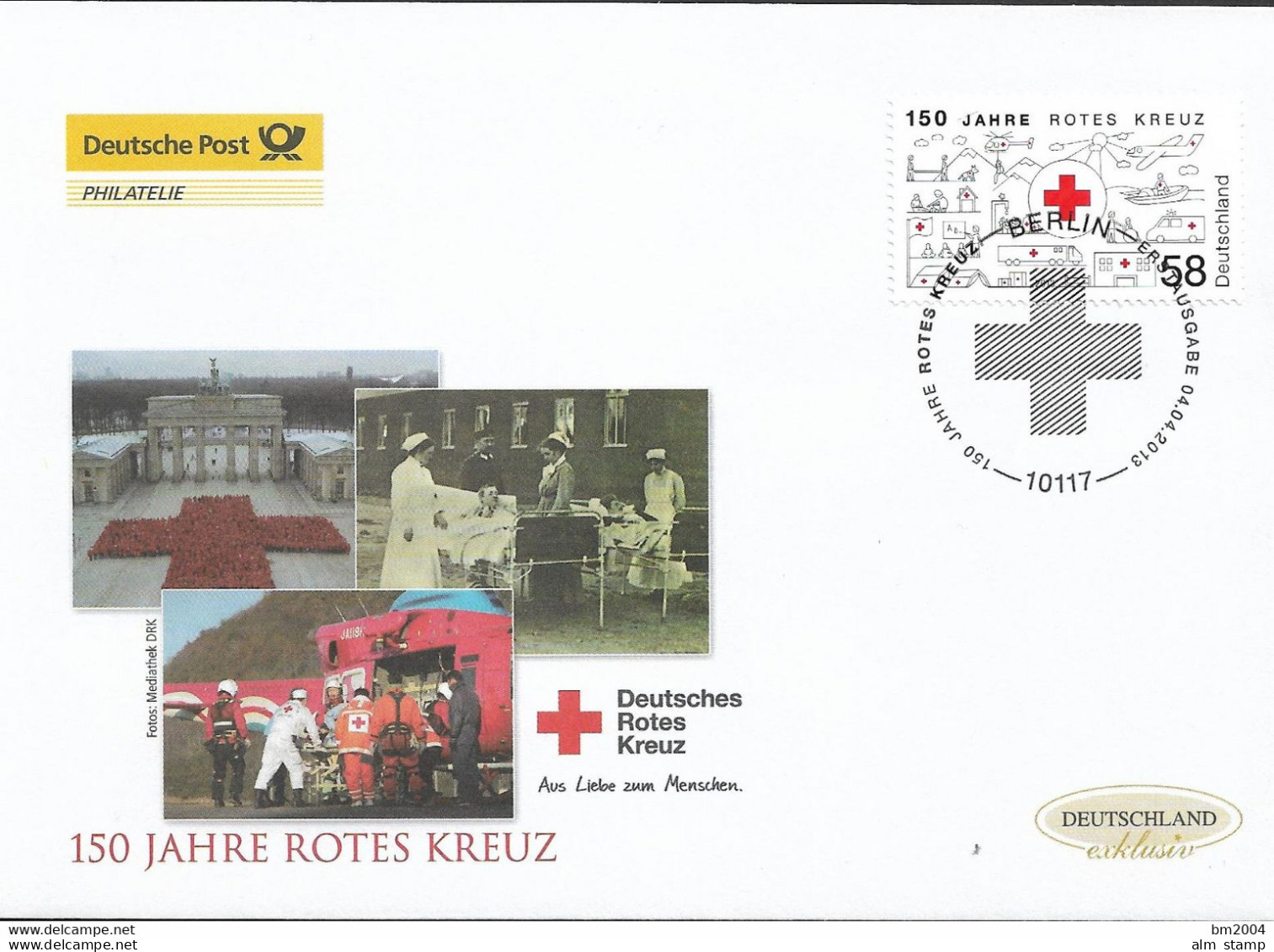 2013 Deutschland Germany. Mi.2998 FDC   150 Jahre Rotes Kreuz. - 2011-…
