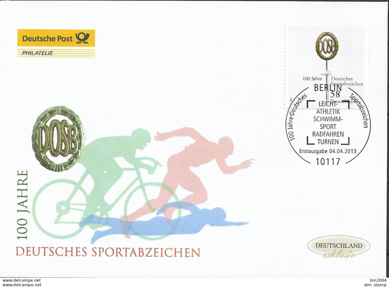 2013 Deutschland Germany. Mi.2999 FDC  100 Jahre Deutsches Sportabzeichen - 2011-…