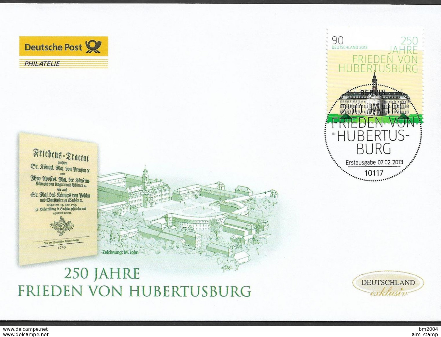 2013 Deutschland Germany. Mi.2985 FDC  . 250 Jahre Frieden Von Hubertusburg - 2011-…