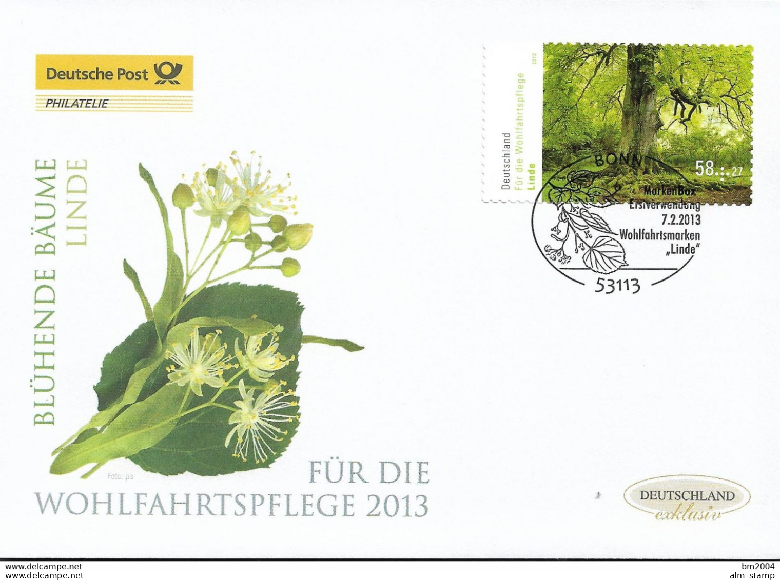 2013 Deutschland Germany. Mi.2986 FDC   Blühende Bäume: Linde (Tilia Sp.) - 2011-…