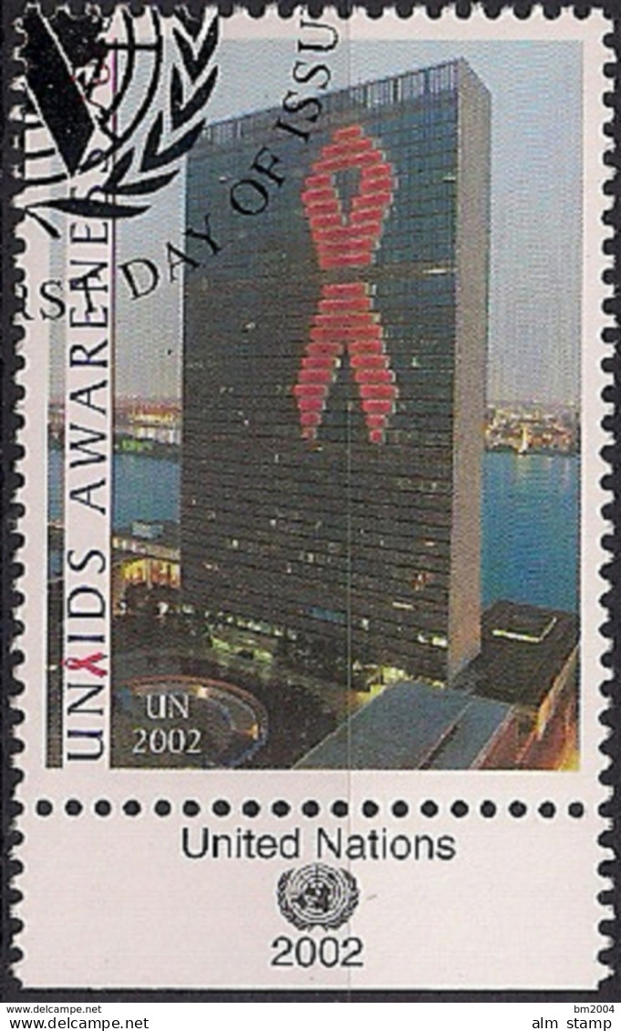 2002 UNO NEW YORK   MI. 912 Used Gemeinsames Programm Der Vereinten Nationen Zur AIDS-Bekämpfung - Oblitérés